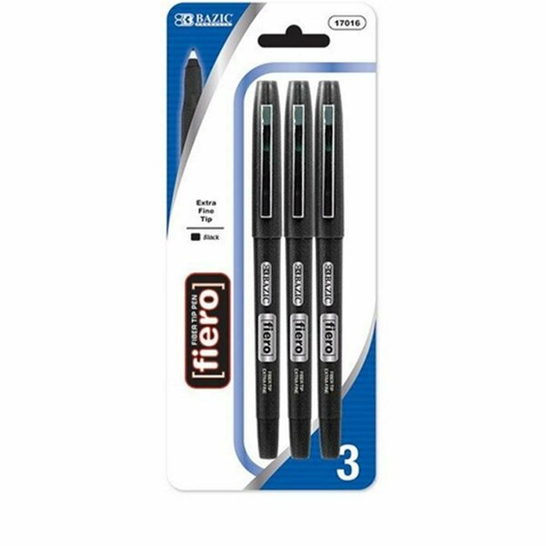 Bazic Products Bazic Fiero Black Fiber Tip Fineliner Pen, 72PK 17016